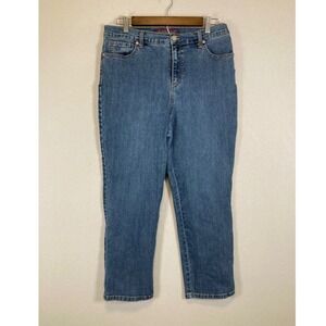 Classic Chic Gloria Vanderbilt Women 12P Blue Amanda High Rise Straight Jeans